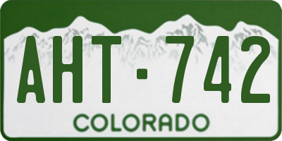 CO license plate AHT742