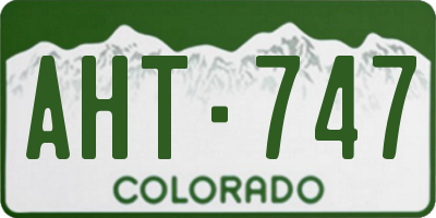 CO license plate AHT747