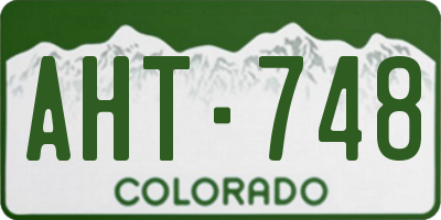 CO license plate AHT748