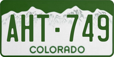 CO license plate AHT749