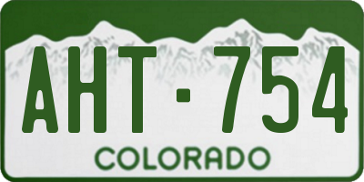 CO license plate AHT754