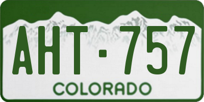 CO license plate AHT757