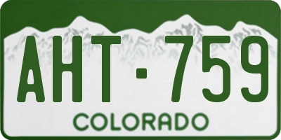CO license plate AHT759