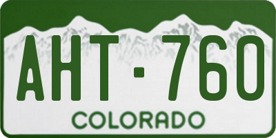 CO license plate AHT760