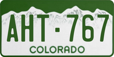CO license plate AHT767