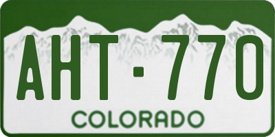 CO license plate AHT770