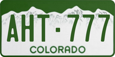 CO license plate AHT777
