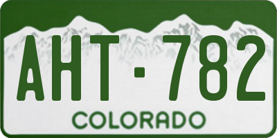 CO license plate AHT782
