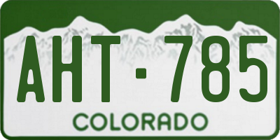CO license plate AHT785