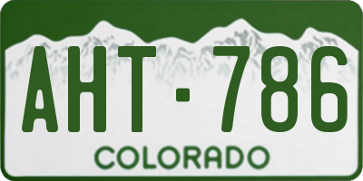 CO license plate AHT786