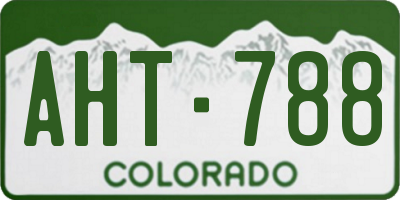 CO license plate AHT788