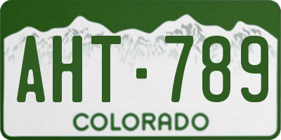 CO license plate AHT789
