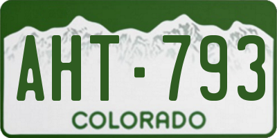 CO license plate AHT793