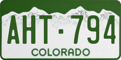 CO license plate AHT794