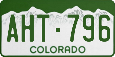 CO license plate AHT796