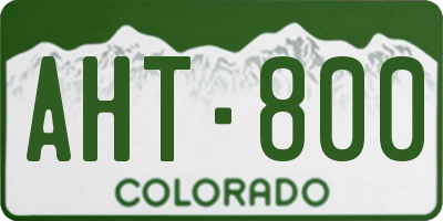 CO license plate AHT800