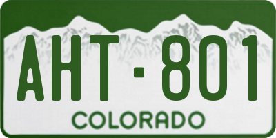 CO license plate AHT801