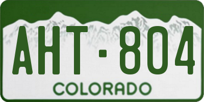 CO license plate AHT804