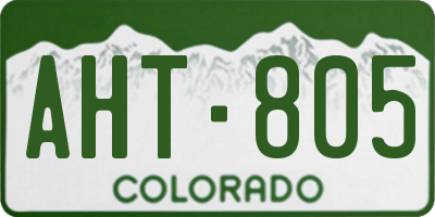 CO license plate AHT805