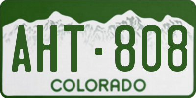 CO license plate AHT808