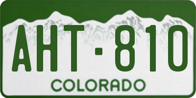 CO license plate AHT810