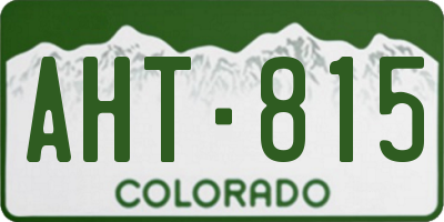CO license plate AHT815