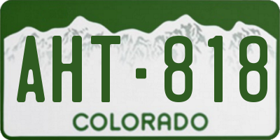 CO license plate AHT818