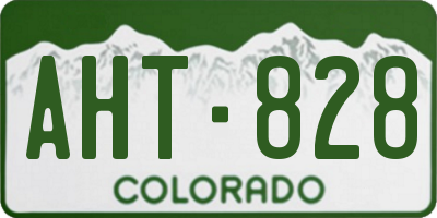 CO license plate AHT828