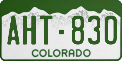 CO license plate AHT830