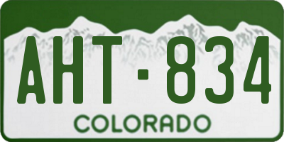CO license plate AHT834