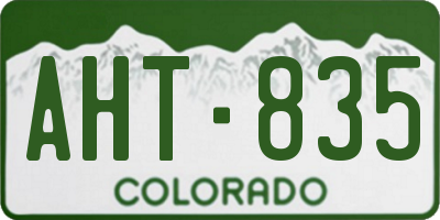 CO license plate AHT835