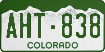 CO license plate AHT838