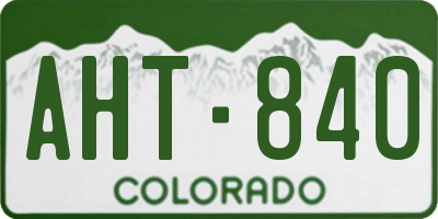 CO license plate AHT840