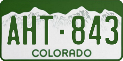 CO license plate AHT843