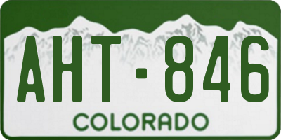 CO license plate AHT846