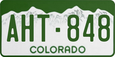 CO license plate AHT848