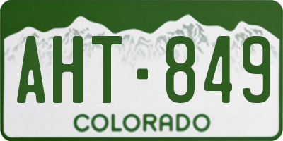 CO license plate AHT849