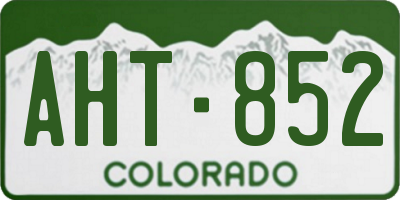 CO license plate AHT852