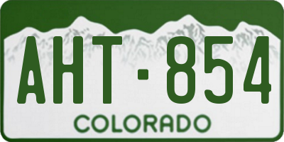 CO license plate AHT854