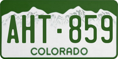 CO license plate AHT859