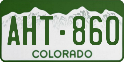 CO license plate AHT860