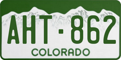 CO license plate AHT862