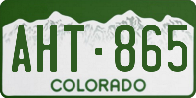 CO license plate AHT865