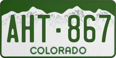CO license plate AHT867