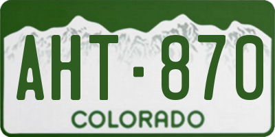 CO license plate AHT870