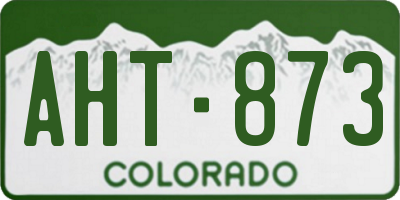 CO license plate AHT873