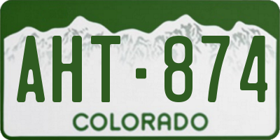CO license plate AHT874