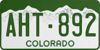 CO license plate AHT892