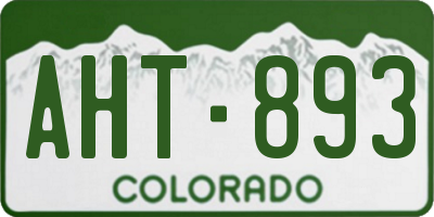 CO license plate AHT893