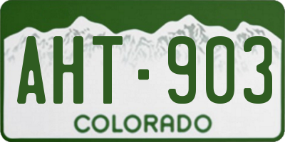 CO license plate AHT903